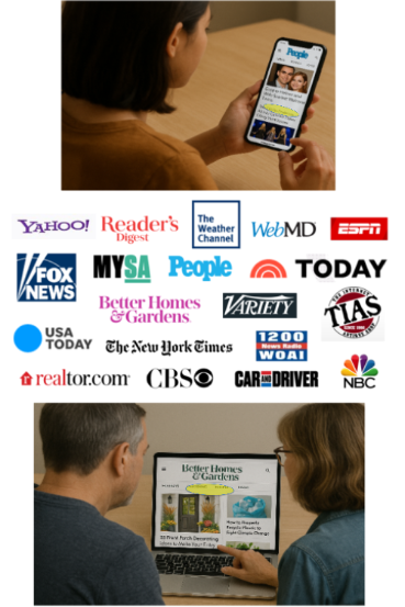 Show recent website visitors your ads on millions of popular high-traffic websites.